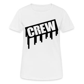 crew - Frauen T-Shirt atmungsaktiv - Weiß - Vorne - AI Model Female 172 dark (172cm)