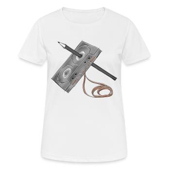 Cassette - T-shirt respirant Femme - blanc - Devant - AI Model Female 172 dark (172cm)