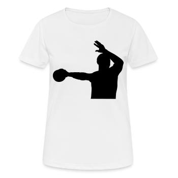 Handballspieler Sprungwurf Design Shirt - Frauen T-Shirt atmungsaktiv - Weiß - Vorne - AI Model Female 172 dark (172cm)