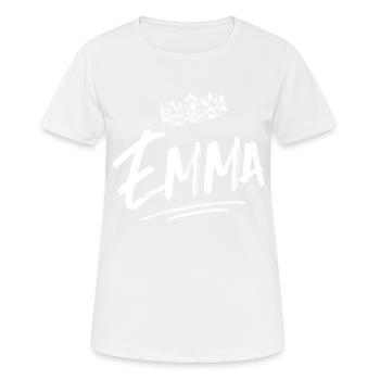 Emma - Frauen T-Shirt atmungsaktiv - Weiß - Vorne - AI Model Female 172 dark (172cm)