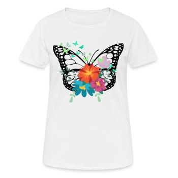 Butterfly / Schmetterling - Frauen T-Shirt atmungsaktiv - Weiß - Vorne - AI Model Female 172 dark (172cm)