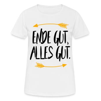 Ende gut alles gut - Frauen T-Shirt atmungsaktiv - Weiß - Vorne - AI Model Female 172 dark (172cm)