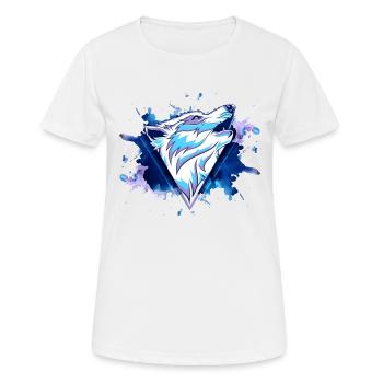 Wolf Wolfhead Predator Splash Grunge Art - T-shirt respirant Femme - blanc - Devant - AI Model Female 172 dark (172cm)