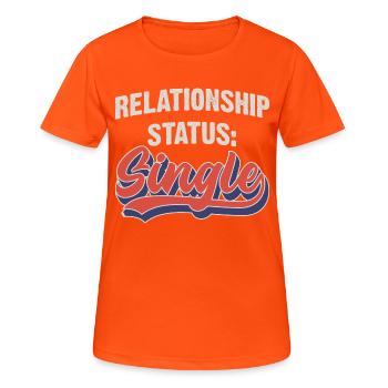 Relationship status: Single - Women's Breathable T-Shirt - neon orange - Front - AI Model Female 172 dark (172cm)