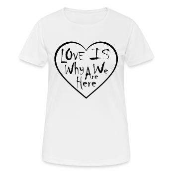 Cœur Love is - T-shirt respirant Femme - blanc - Devant - AI Model Female 172 dark (172cm)