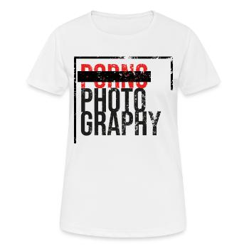 Pornography ehm Photography - No Porn - Frauen T-Shirt atmungsaktiv - Weiß - Vorne - AI Model Female 172 dark (172cm)