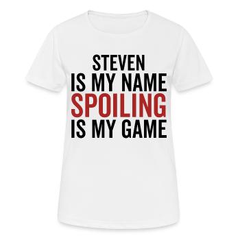 Steven is My Name Spoiling is My Game - Women's Breathable T-Shirt - white - Front - AI Model Female 172 dark (172cm)