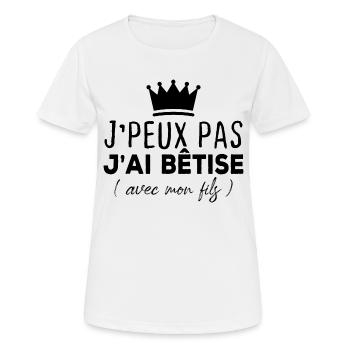 I can't I bet with my son - Women's Breathable T-Shirt - white - Front - AI Model Female 172 dark (172cm)