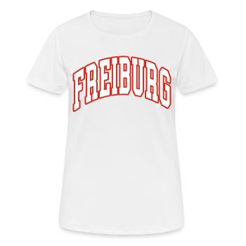 Freiburg - Frauen T-Shirt atmungsaktiv - Weiß - Vorne - AI Model Female 172 dark (172cm)