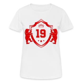 19 Zahl Wappen - Frauen T-Shirt atmungsaktiv - Weiß - Vorne - AI Model Female 172 dark (172cm)