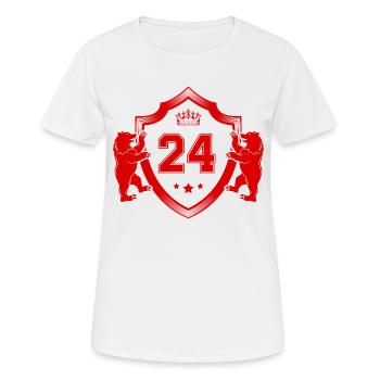 24 Zahl Wappen - Frauen T-Shirt atmungsaktiv - Weiß - Vorne - AI Model Female 172 dark (172cm)