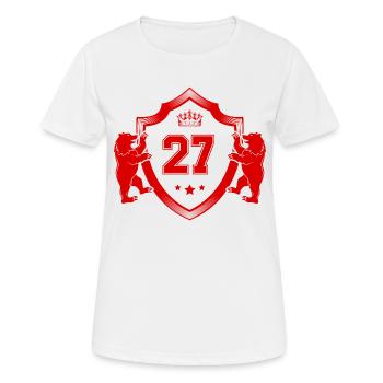 27 Zahl Wappen - Frauen T-Shirt atmungsaktiv - Weiß - Vorne - AI Model Female 172 dark (172cm)