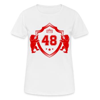 48 Zahl Wappen - Frauen T-Shirt atmungsaktiv - Weiß - Vorne - AI Model Female 172 dark (172cm)