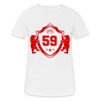 59 Nombre Armoiries - T-shirt respirant Femme - blanc - Devant - AI Model Female 172 dark (172cm)