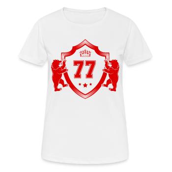 77 Zahl Wappen - Frauen T-Shirt atmungsaktiv - Weiß - Vorne - AI Model Female 172 dark (172cm)