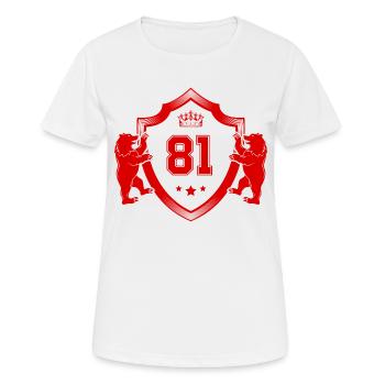 81 Zahl Wappen - Frauen T-Shirt atmungsaktiv - Weiß - Vorne - AI Model Female 172 dark (172cm)