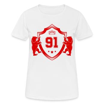 91 Nombre Armoiries - T-shirt respirant Femme - blanc - Devant - AI Model Female 172 dark (172cm)