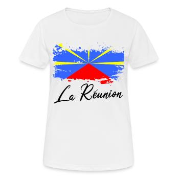 La Réunion Schöne Insel Schöne La Réunion Flagge - Frauen T-Shirt atmungsaktiv - Weiß - Vorne - AI Model Female 172 dark (172cm)