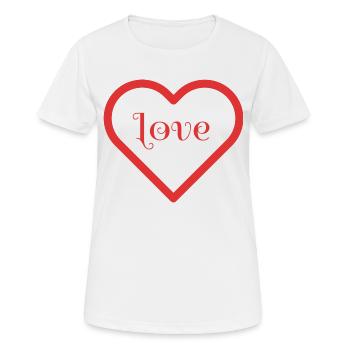 Love - T-shirt respirant Femme - blanc - Devant - AI Model Female 172 dark (172cm)