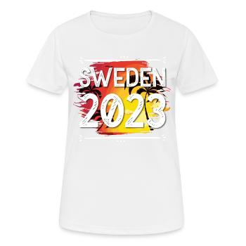 Suède 2023 - T-shirt respirant Femme - blanc - Devant - AI Model Female 172 dark (172cm)