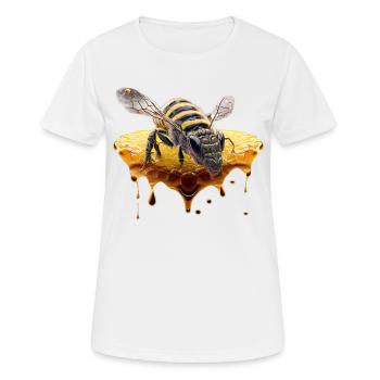Nid d’abeille - T-shirt respirant Femme - blanc - Devant - AI Model Female 172 dark (172cm)