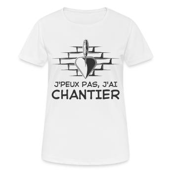 Bâtiment mur tourelle - T-shirt respirant Femme - blanc - Devant - AI Model Female 172 dark (172cm)
