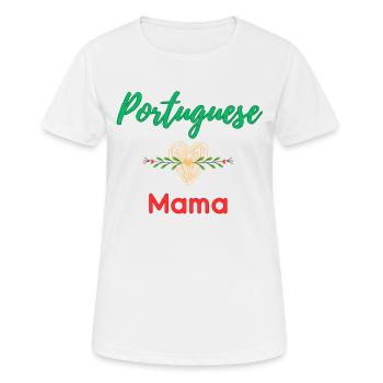 Portuguese Mama - T-shirt respirant Femme - blanc - Devant - AI Model Female 172 dark (172cm)