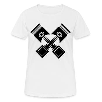 kolben Design / MOtor Design - Frauen T-Shirt atmungsaktiv - Weiß - Vorne - AI Model Female 172 dark (172cm)