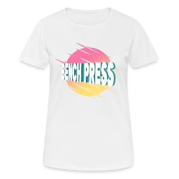 développé couché, haltérophilie, musculation, fitness, fort - T-shirt respirant Femme - blanc - Devant - AI Model Female 172 dark (172cm)