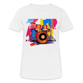 Batteur Idée Cadeau Musique #1 - T-shirt respirant Femme - blanc - Devant - AI Model Female 172 dark (172cm)