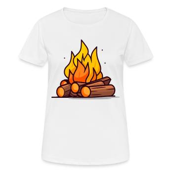 Lagerfeuer - Frauen T-Shirt atmungsaktiv - Weiß - Vorne - AI Model Female 172 dark (172cm)