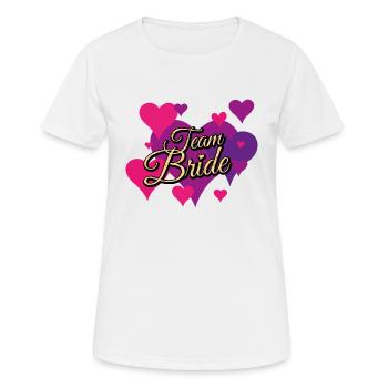 Modèle de paillettes Team Bride - T-shirt respirant Femme - blanc - Devant - AI Model Female 172 dark (172cm)