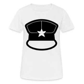 Casque policier - T-shirt respirant Femme - blanc - Devant - AI Model Female 172 dark (172cm)