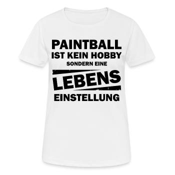 Paintball Airsoft - Frauen T-Shirt atmungsaktiv - Weiß - Vorne - AI Model Female 172 dark (172cm)