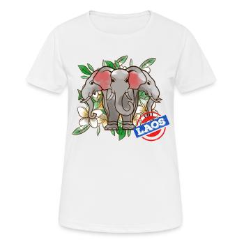 Laos Lao Laotian Flag Elephant Lao I Cadeau - T-shirt respirant Femme - blanc - Devant - AI Model Female 172 dark (172cm)