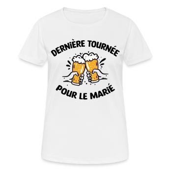 EVG Dernière Tournée pour le marié - T-shirt respirant Femme - blanc - Devant - AI Model Female 172 dark (172cm)