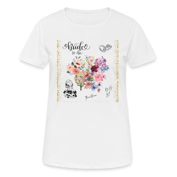 Flower Power Junggesellinnenabschied - Bride to be - Frauen T-Shirt atmungsaktiv - Weiß - Vorne - AI Model Female 172 dark (172cm)