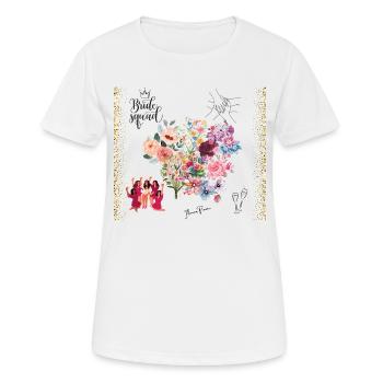 Junggesellinnenabschied - Flower Power Bride Squad - Frauen T-Shirt atmungsaktiv - Weiß - Vorne - AI Model Female 172 dark (172cm)