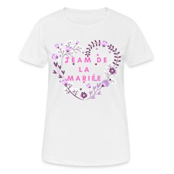 Blumenherz Braut Team - Frauen T-Shirt atmungsaktiv - Weiß - Vorne - AI Model Female 172 dark (172cm)