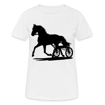 Trotter in front of sulky silhouette - Women's Breathable T-Shirt - white - Front - AI Model Female 172 dark (172cm)