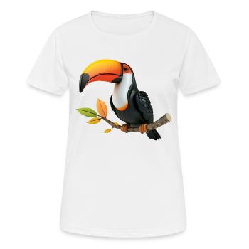 Le Toucan, clown des forêts tropicales - T-shirt respirant Femme - blanc - Devant - AI Model Female 172 dark (172cm)