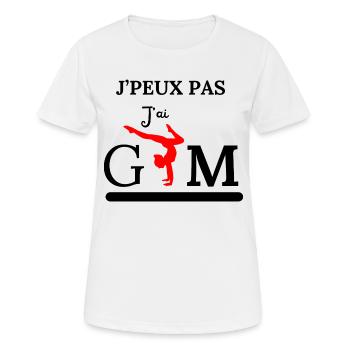Je peux pas, j'ai Gym - T-shirt respirant Femme - blanc - Devant - AI Model Female 172 dark (172cm)