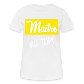 MASTER. MASTER. HUMOR - Women's Breathable T-Shirt - white - Front - AI Model Female 172 dark (172cm)