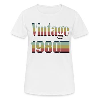 1980 anniversaire 1980 né en 1980 anniversaire - T-shirt respirant Femme - blanc - Devant - AI Model Female 172 dark (172cm)