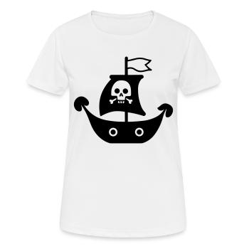 Bateau pirate - T-shirt respirant Femme - blanc - Devant - AI Model Female 172 dark (172cm)