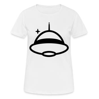 fliegende Untertasse - Frauen T-Shirt atmungsaktiv - Weiß - Vorne - AI Model Female 172 dark (172cm)