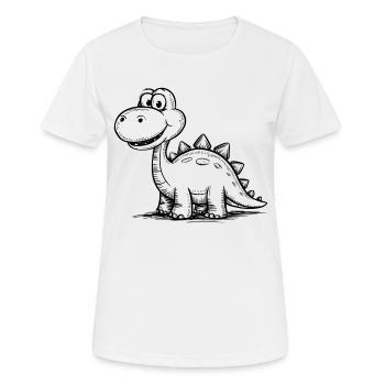 Dinosaure Dino - T-shirt respirant Femme - blanc - Devant - AI Model Female 172 dark (172cm)