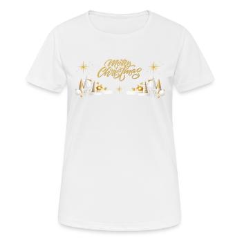 Weihnachten in Gold und Weiß für alle Anlässe - Frauen T-Shirt atmungsaktiv - Weiß - Vorne - AI Model Female 172 dark (172cm)