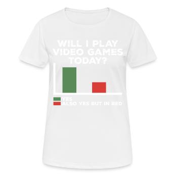 Werde ich heute Videospiele spielen | Videospiele - Frauen T-Shirt atmungsaktiv - Weiß - Vorne - AI Model Female 172 dark (172cm)