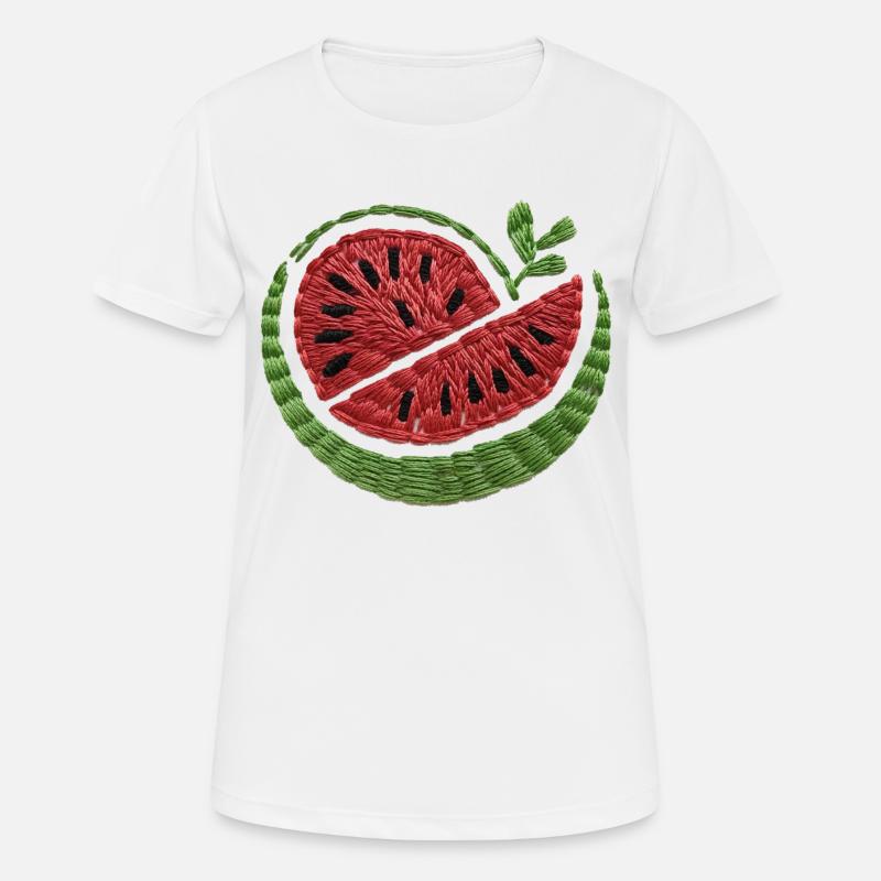 Embroidered watermelon - Women's Breathable T-Shirt - white